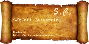 Sárfi Celesztin névjegykártya